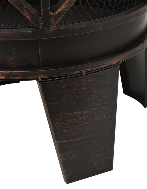 Загрузите изображение в средство просмотра галереи, Vatră de foc rustică, cu vătrai, Φ42x54 cm, oțel Lando - Lando

