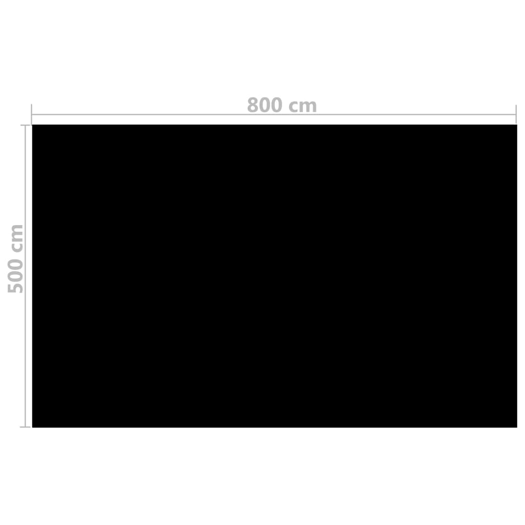 Prelată piscină, negru, 800 x 500 cm, PE, dreptunghiular Lando - Lando