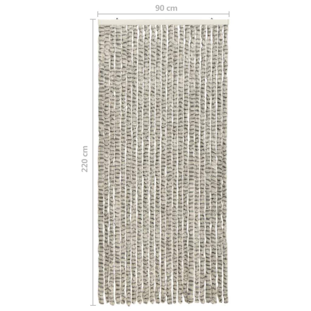 Perdea pentru insecte, gri deschis și închis 90x220 cm chenille - Lando