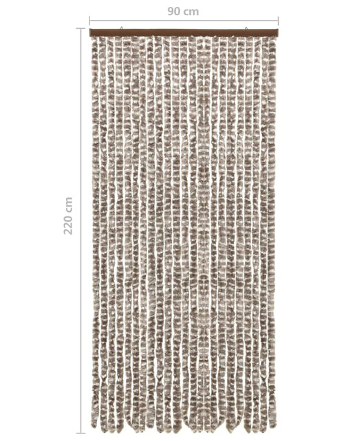 Încărcați imaginea în vizualizatorul Galerie, Perdea pentru insecte, gri taupe și alb, 90 x 220 cm, chenille - Lando

