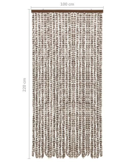 Încărcați imaginea în vizualizatorul Galerie, Perdea pentru insecte, gri taupe și alb, 100 x 220 cm, chenille - Lando
