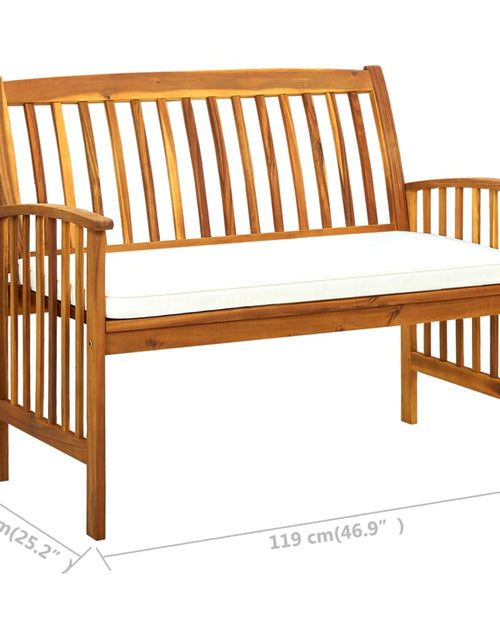 Загрузите изображение в средство просмотра галереи, Bancă de grădină cu perne, 119 cm, lemn masiv de acacia - Lando
