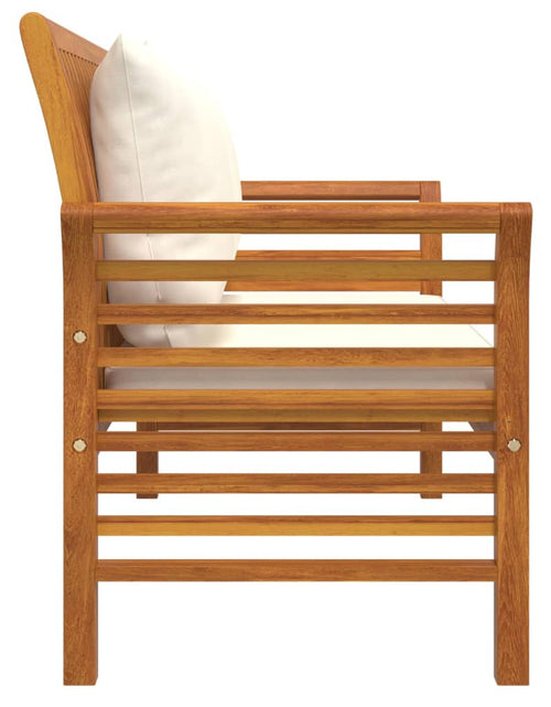 Încărcați imaginea în vizualizatorul Galerie, Banchetă canapea cu perne alb crem, lemn masiv de acacia - Lando

