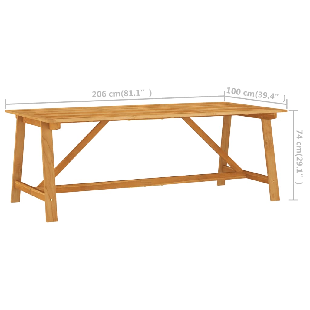 Masă de grădină, 206 x 100 x 74 cm, lemn masiv de acacia - Lando
