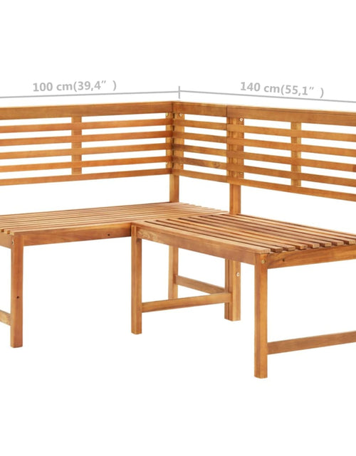 Загрузите изображение в средство просмотра галереи, Bancă de colț pentru grădină, 140 cm, lemn masiv de acacia - Lando
