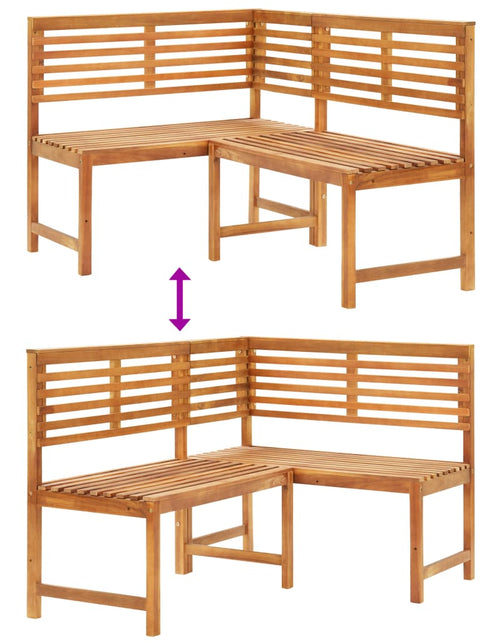 Загрузите изображение в средство просмотра галереи, Bancă de colț pentru grădină, 140 cm, lemn masiv de acacia - Lando
