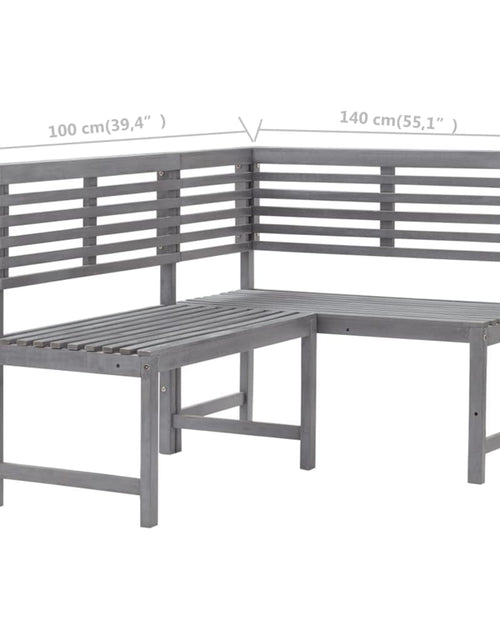 Загрузите изображение в средство просмотра галереи, Bancă de colț de grădină, gri, 140 cm, lemn masiv de acacia - Lando

