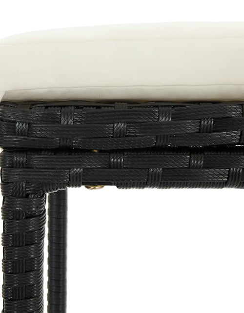 Încărcați imaginea în vizualizatorul Galerie, Scaune de bar cu perne, 2 buc., negru, poliratan - Lando
