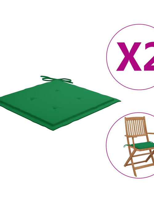 Загрузите изображение в средство просмотра галереи, Perne scaun de grădină, 2 buc., verde, 40x40x3 cm, textil Lando - Lando
