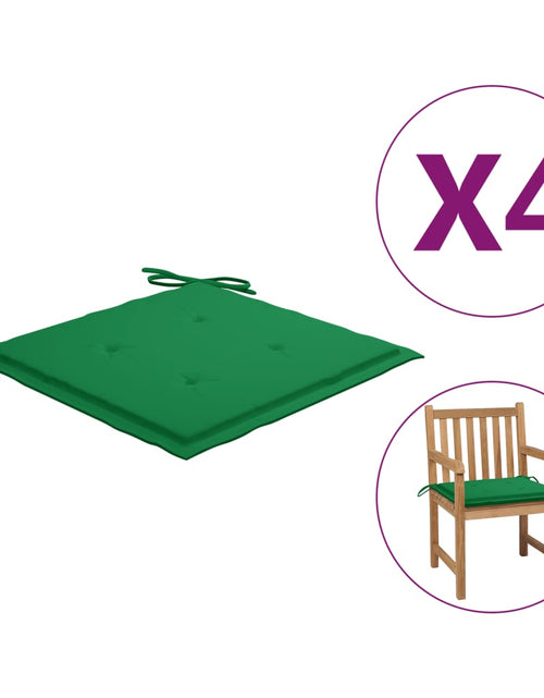Загрузите изображение в средство просмотра галереи, Perne scaun de grădină, 4 buc., verde, 50x50x3 cm, textil Lando - Lando
