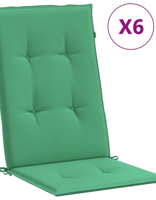 Загрузите изображение в средство просмотра галереи, Perne scaun cu spătar înalt, 6 buc., verde, 120x50x3 cm, textil Lando - Lando
