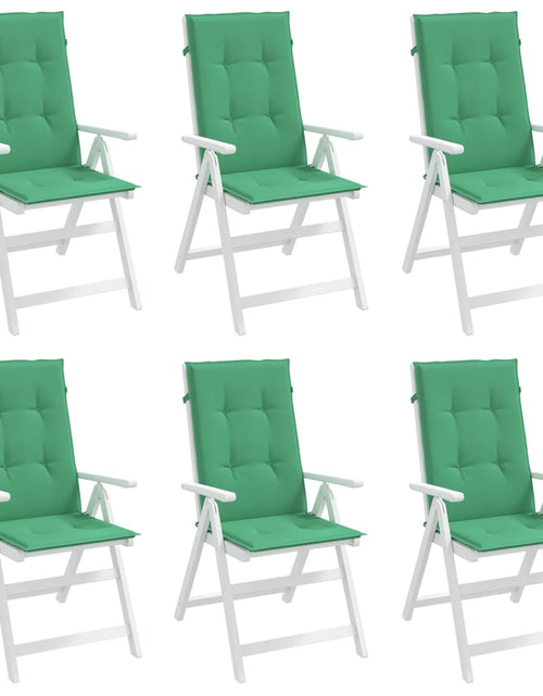 Загрузите изображение в средство просмотра галереи, Perne scaun cu spătar înalt, 6 buc., verde, 120x50x3 cm, textil Lando - Lando
