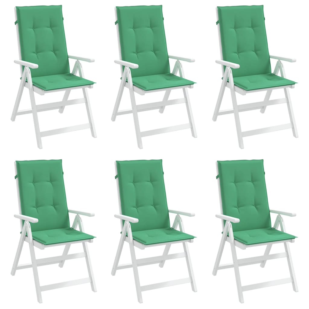 Perne scaun cu spătar înalt, 6 buc., verde, 120x50x3 cm, textil Lando - Lando