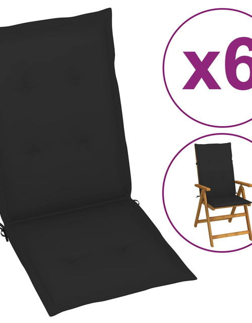 Încărcați imaginea în vizualizatorul Galerie, Perne scaun de grădină, 6 buc., negru, 120x50x3 cm Lando - Lando
