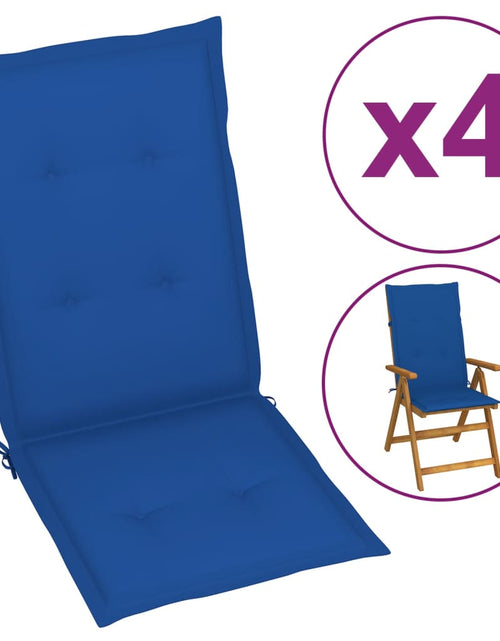 Încărcați imaginea în vizualizatorul Galerie, Perne pentru scaun grădină, 4 buc., albastru regal, 120x50x3 cm Lando - Lando
