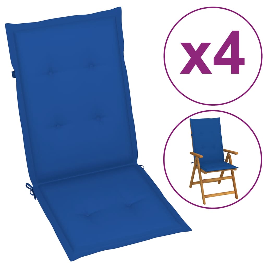 Perne pentru scaun grădină, 4 buc., albastru regal, 120x50x3 cm Lando - Lando