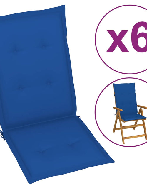 Încărcați imaginea în vizualizatorul Galerie, Perne scaun de grădină, 6 buc., albastru regal, 120x50x3 cm Lando - Lando
