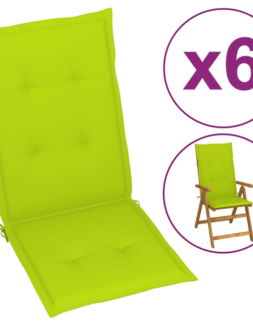 Загрузите изображение в средство просмотра галереи, Perne scaun de grădină, 6 buc., verde aprins, 120x50x3 cm Lando - Lando
