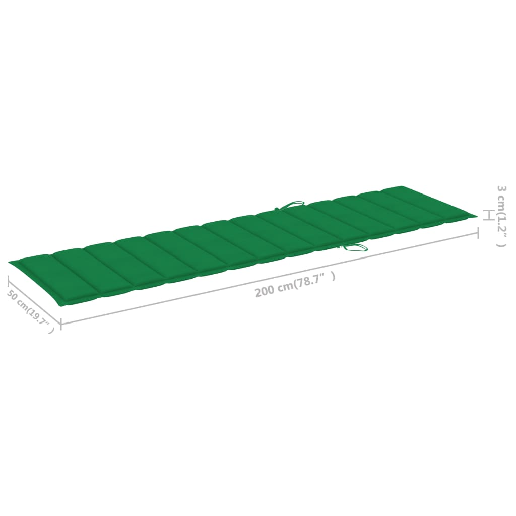 Pernă de șezlong, verde, 200x50x3 cm, material textil Lando - Lando