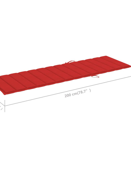 Încărcați imaginea în vizualizatorul Galerie, Pernă de șezlong, roșu, 200x60x3 cm, material textil Lando - Lando
