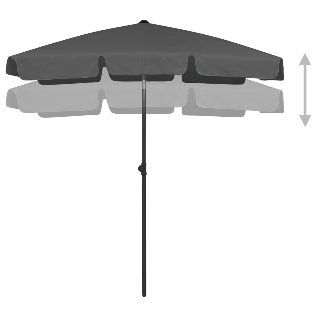 Umbrelă de plajă, antracit, 180x120 cm Lando - Lando