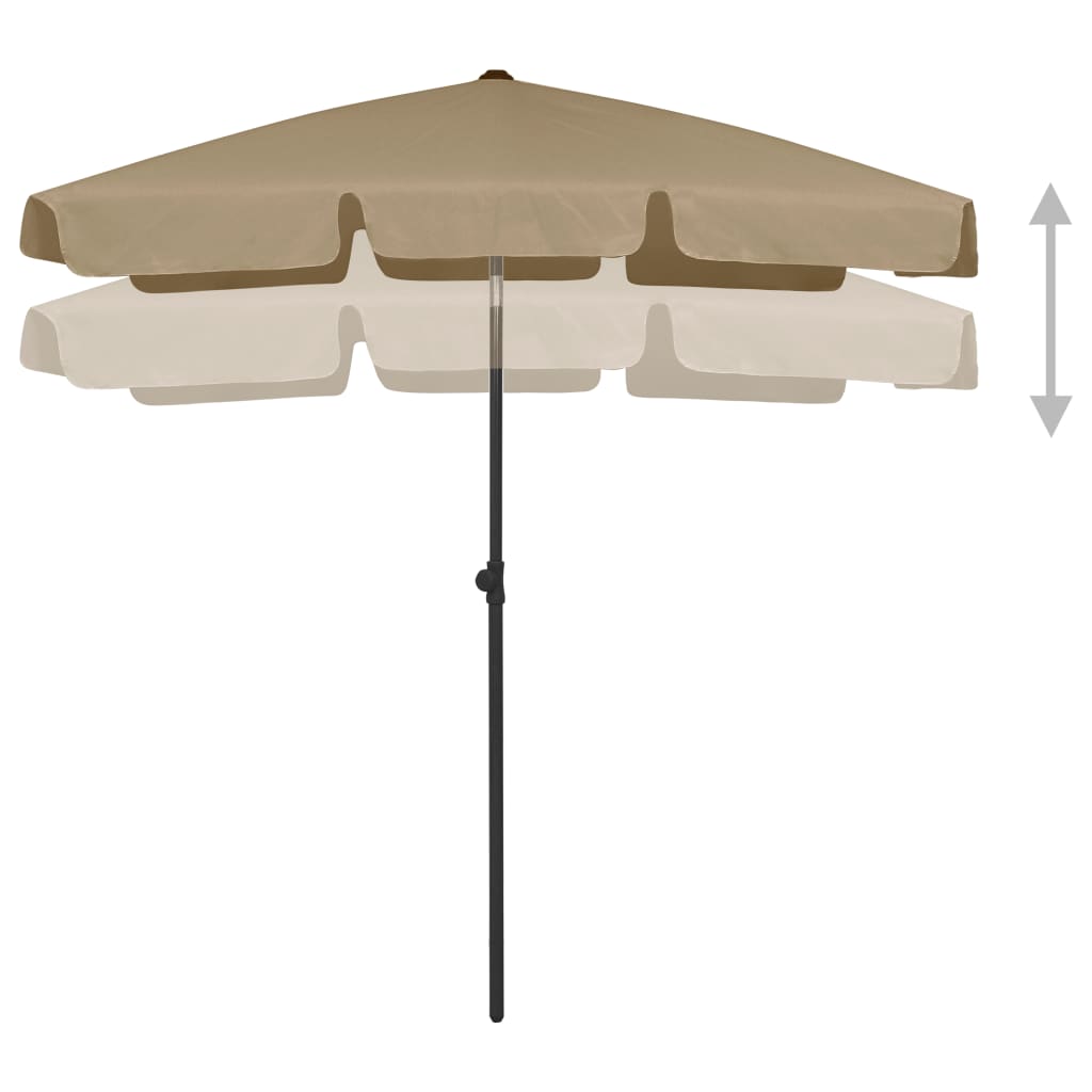 Umbrelă de plajă, gri taupe, 180x120 cm Lando - Lando