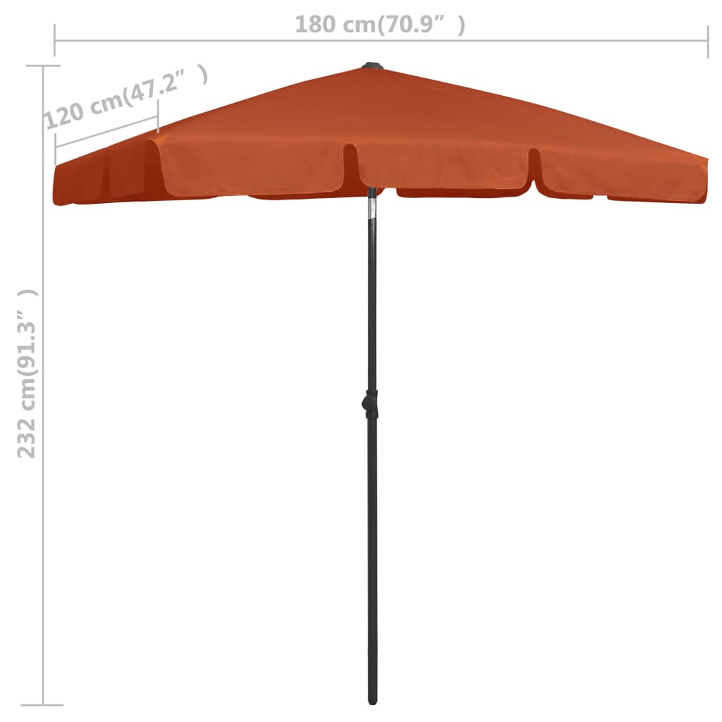 Umbrelă de plajă, cărămiziu, 180x120 cm Lando - Lando