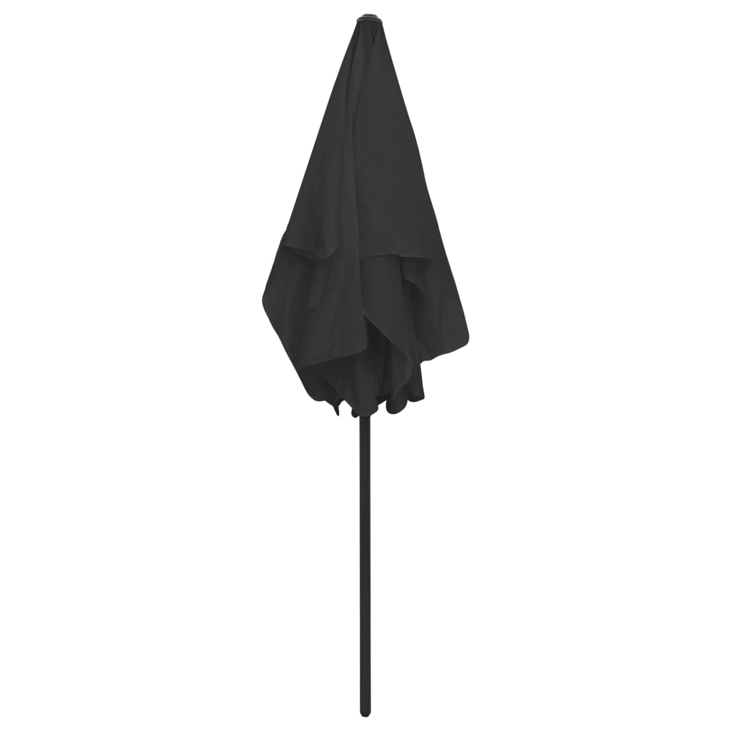 Lando-Umbrelă de plajă, negru, 180x120 cm- mobila