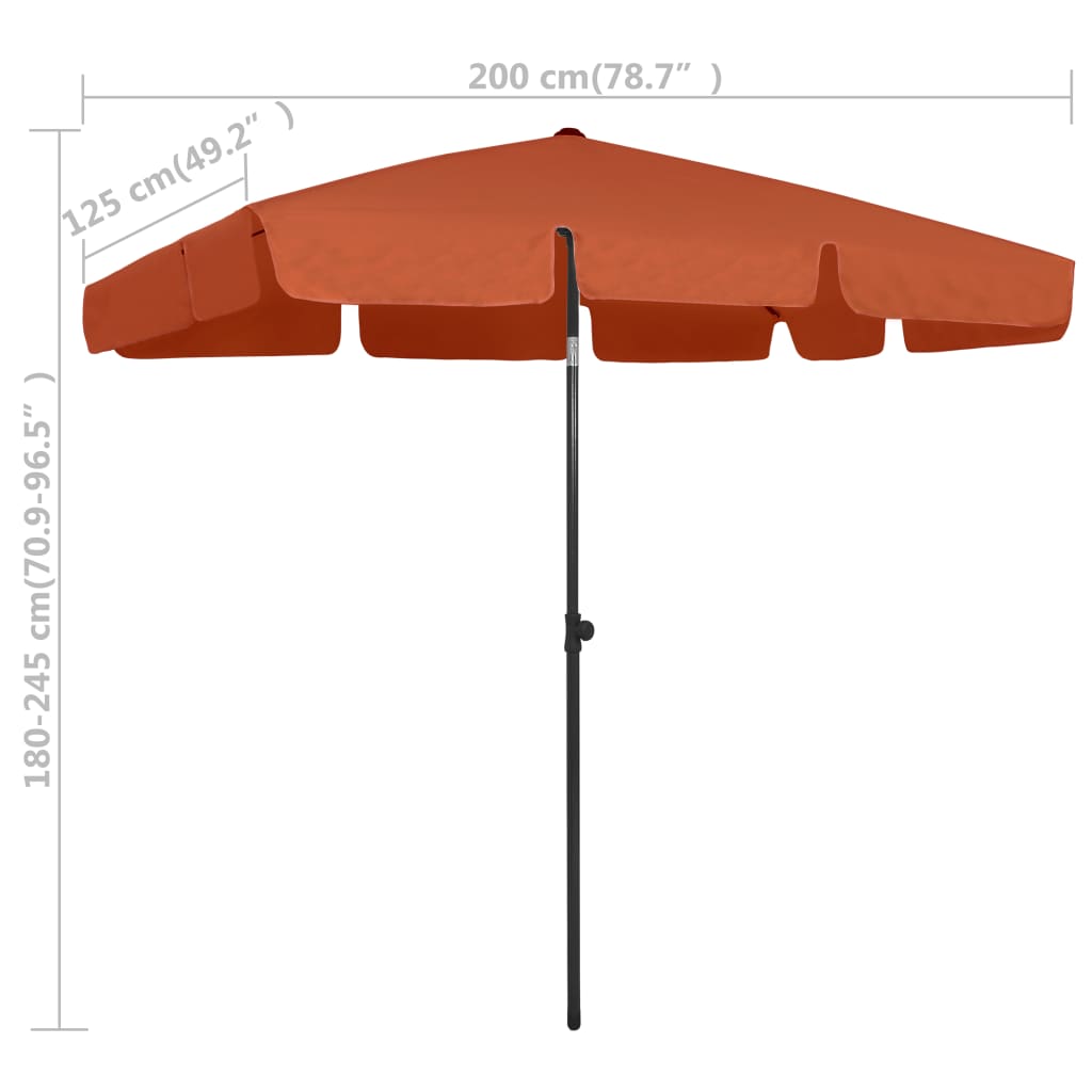 Umbrelă de plajă, cărămiziu, 200x125 cm Lando - Lando