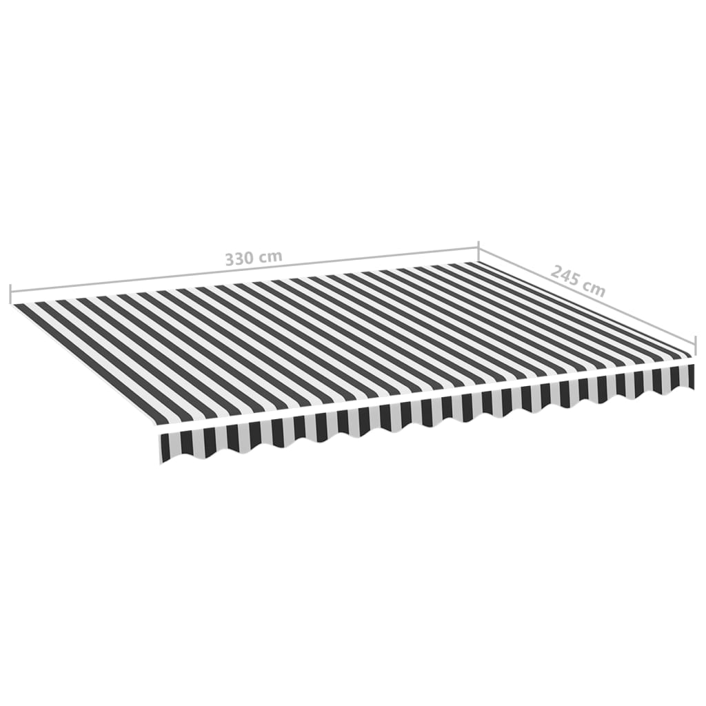 Pânză de rezervă copertină, antracit și alb, 3,5x2,5 m - Lando