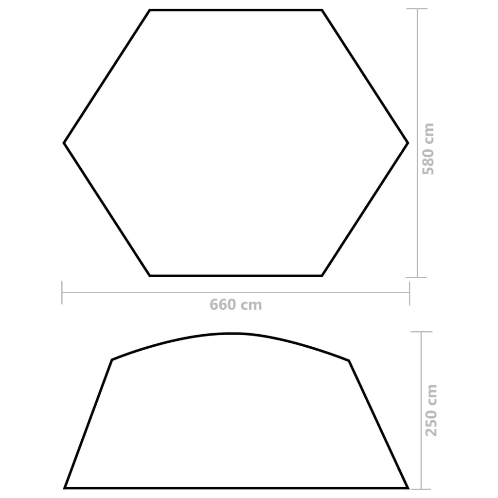 Cort de piscină, galben, 660x580x250 cm, material textil Lando - Lando