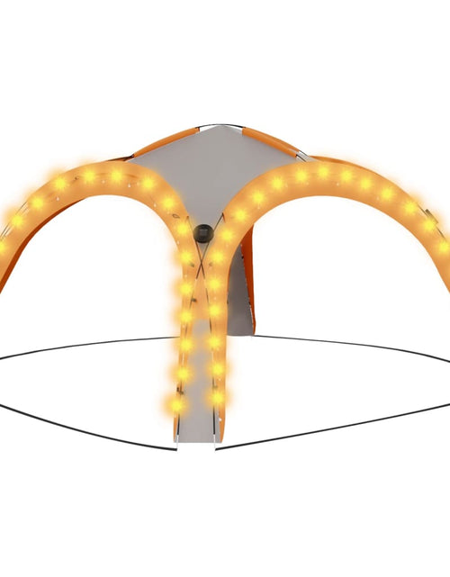 Încărcați imaginea în vizualizatorul Galerie, Cort petrecere cu LED, 4 pereți, gri&amp;portocaliu, 3,6x3,6x2,3 m Lando - Lando
