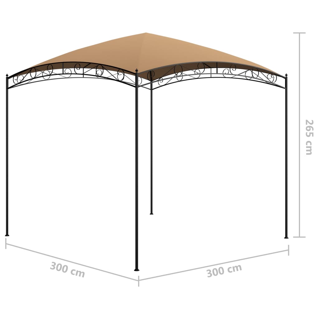 Pavilion, gri taupe, 3 x 3 x 2,65 m, 180 g/m² Lando - Lando