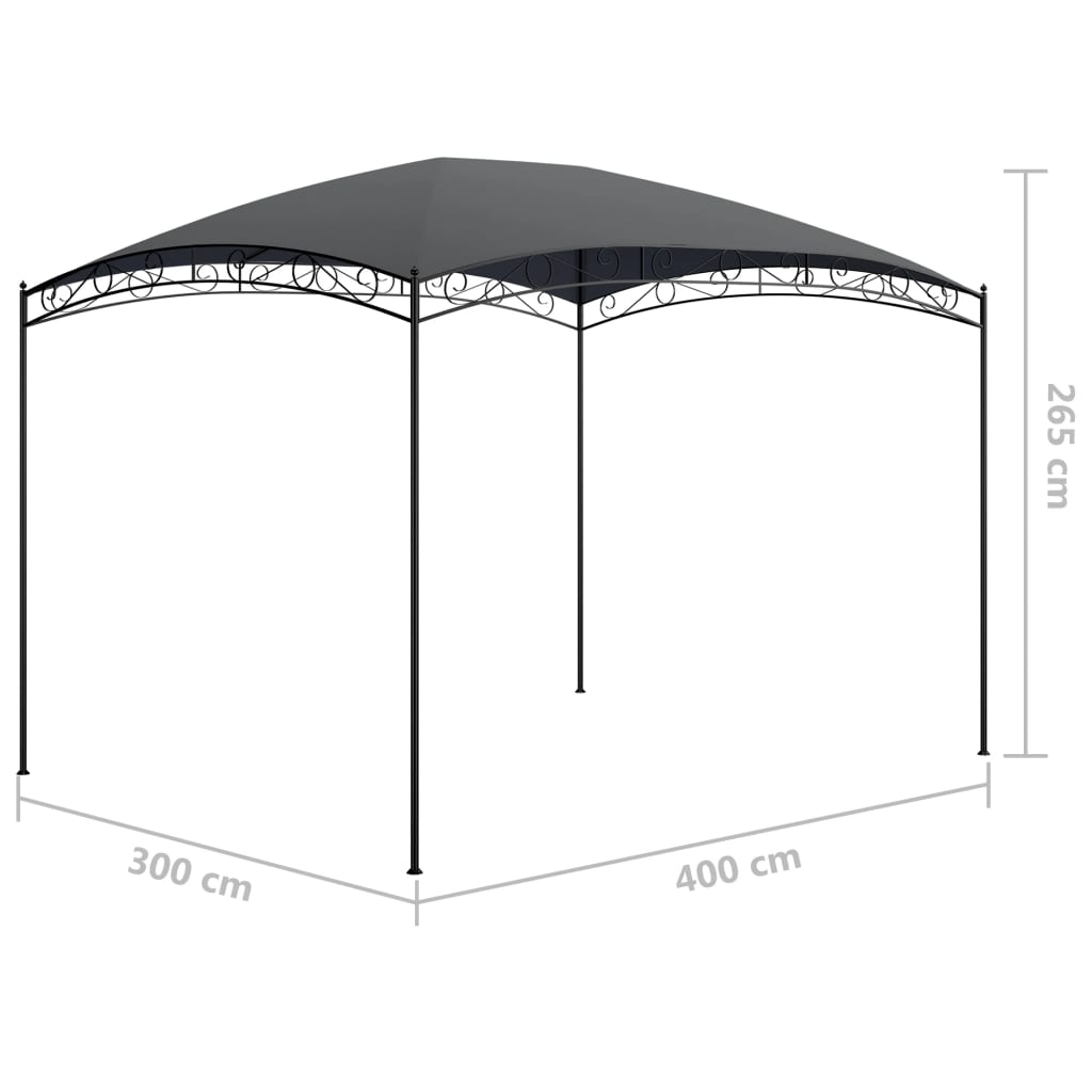 Pavilion, antracit, 3 x 4 x 2,65 m, 180 g/m² Lando - Lando