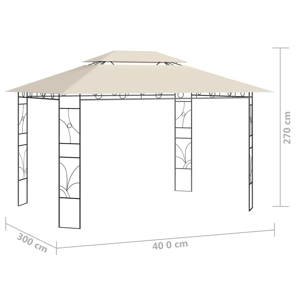 Pavilion, crem, 4x3x2,7 m, 160 g/m² - Lando