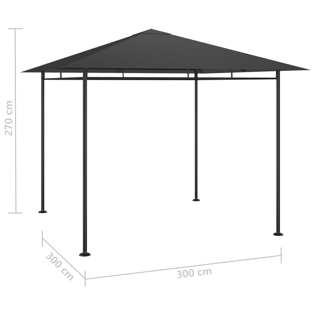 Pavilion, antracit, 3x3x2,7 m, 180 g/m² Lando - Lando