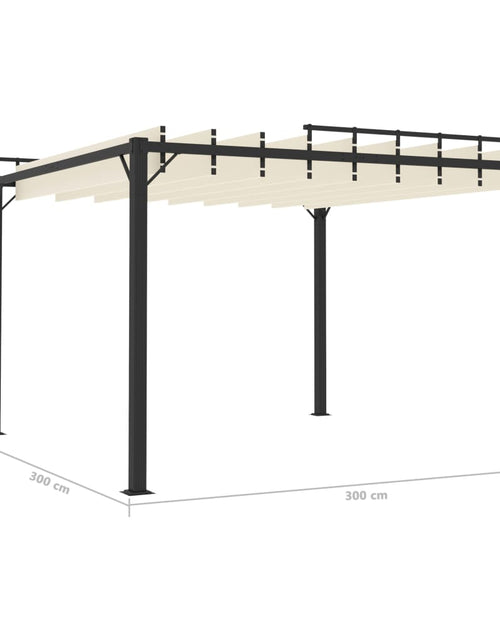 Încărcați imaginea în vizualizatorul Galerie, Pavilion cu acoperiș jaluzea, crem, 3x3 m, țesătură/aluminiu Lando - Lando
