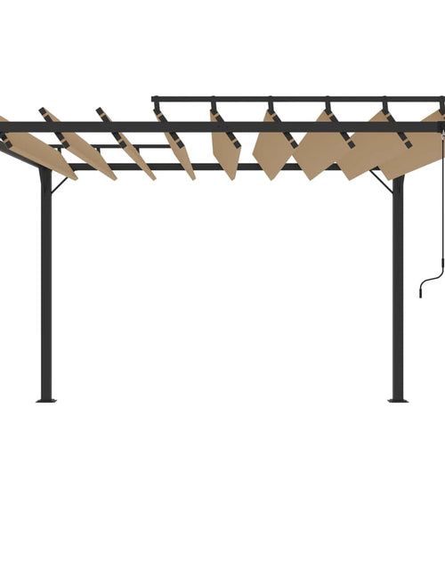 Загрузите изображение в средство просмотра галереи, Pavilion cu acoperiș jaluzea gri taupe 3x3 m țesătură&amp;aluminiu Lando - Lando
