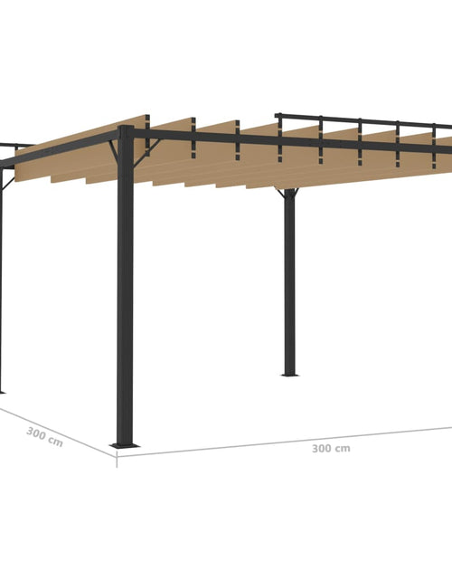 Încărcați imaginea în vizualizatorul Galerie, Pavilion cu acoperiș jaluzea gri taupe 3x3 m țesătură&amp;aluminiu Lando - Lando
