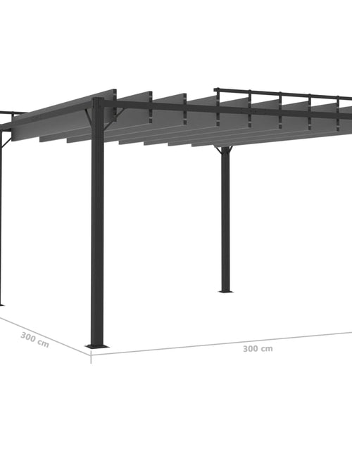 Încărcați imaginea în vizualizatorul Galerie, Pavilion cu acoperiș jaluzea antracit 3x3 m țesătură&amp;aluminiu Lando - Lando
