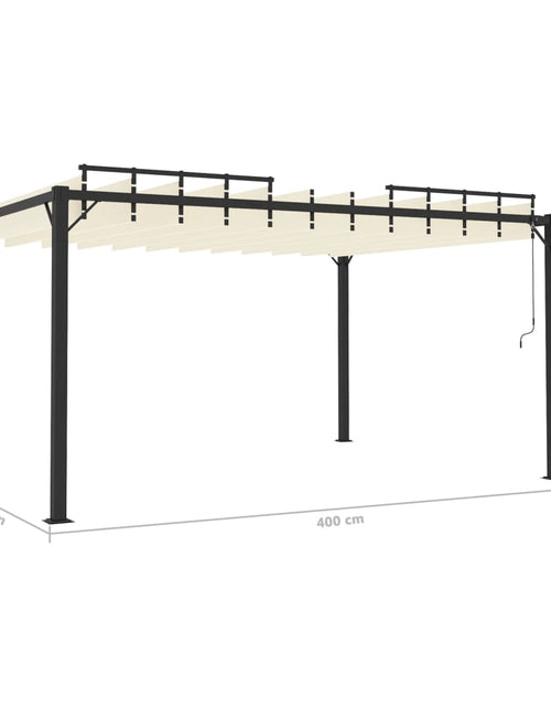 Загрузите изображение в средство просмотра галереи, Pavilion cu acoperiș jaluzea, crem, 3x4 m, țesătură/aluminiu Lando - Lando
