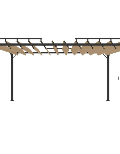 Загрузите изображение в средство просмотра галереи, Pavilion cu acoperiș jaluzea gri taupe 3x4 m țesătură&amp;aluminiu Lando - Lando
