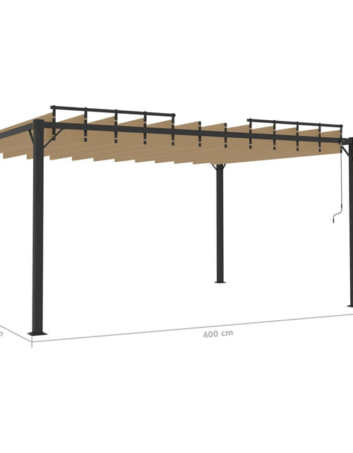 Загрузите изображение в средство просмотра галереи, Pavilion cu acoperiș jaluzea gri taupe 3x4 m țesătură&amp;aluminiu Lando - Lando
