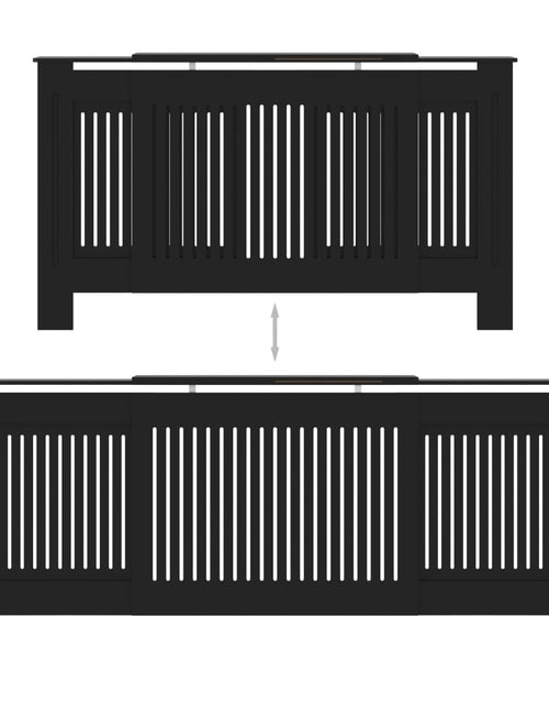 Încărcați imaginea în vizualizatorul Galerie, Mască pentru calorifer, negru, 205 cm, MDF - Lando
