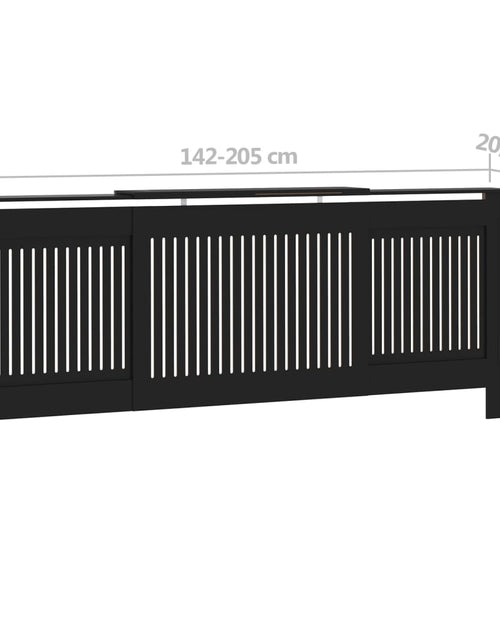 Încărcați imaginea în vizualizatorul Galerie, Mască pentru calorifer, negru, 205 cm, MDF - Lando
