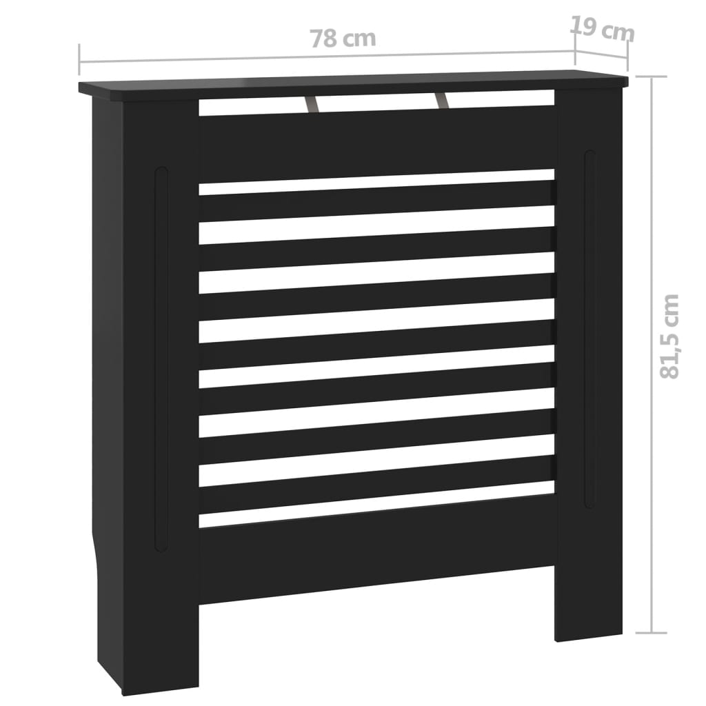 Mască pentru calorifer, negru, 78 cm, MDF Lando - Lando