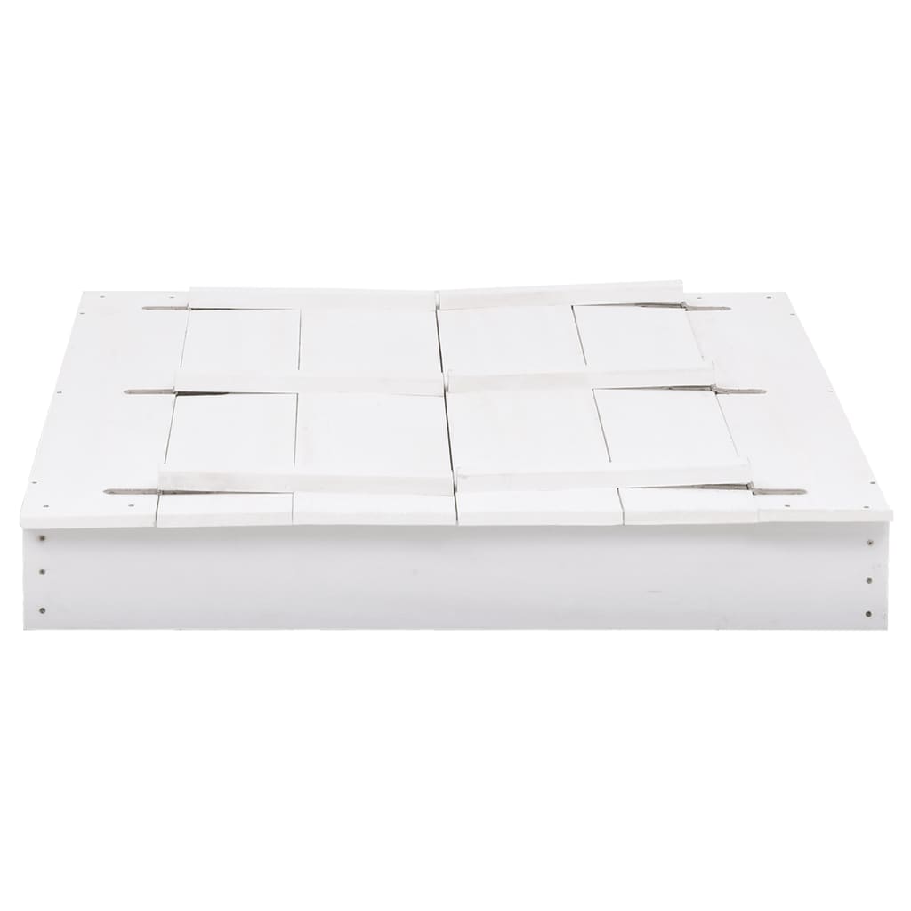 Lando-Cutie de nisip, alb, 95 x 90 x 15 cm, lemn de brad- lando.md