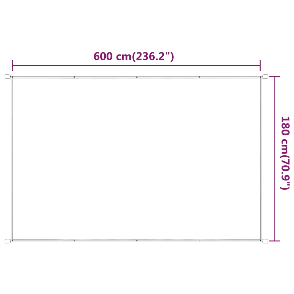 Copertină verticală, antracit, 180x600 cm, țesătură Oxford - Lando