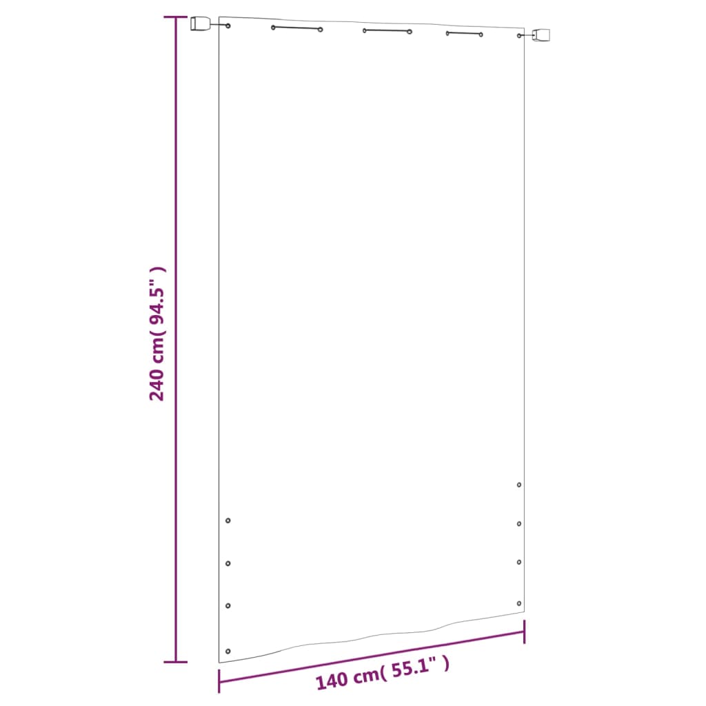 Paravan de balcon, antracit, 140x240 cm, țesătură oxford Lando - Lando