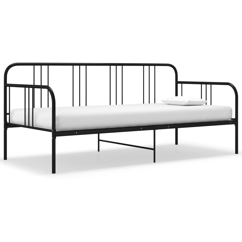 Cadru de pat canapea, negru, 90 x 200 cm, metal - Lando